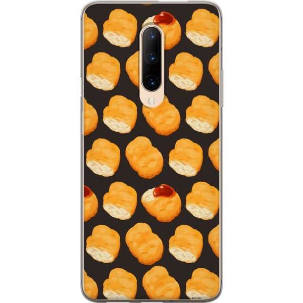 Kompatibelt Mobildeksel til OnePlus 7 Pro Mønster med sprø kyllingnuggets og ketchup brun