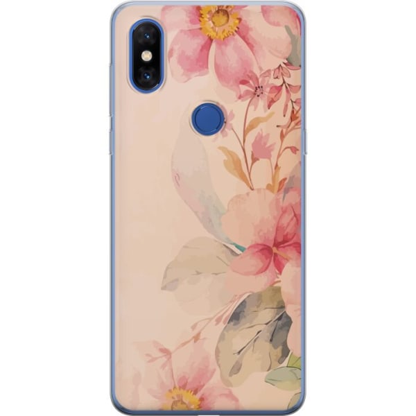 Xiaomi Mi Mix 3 Gennemsigtig cover Farverige Blomster