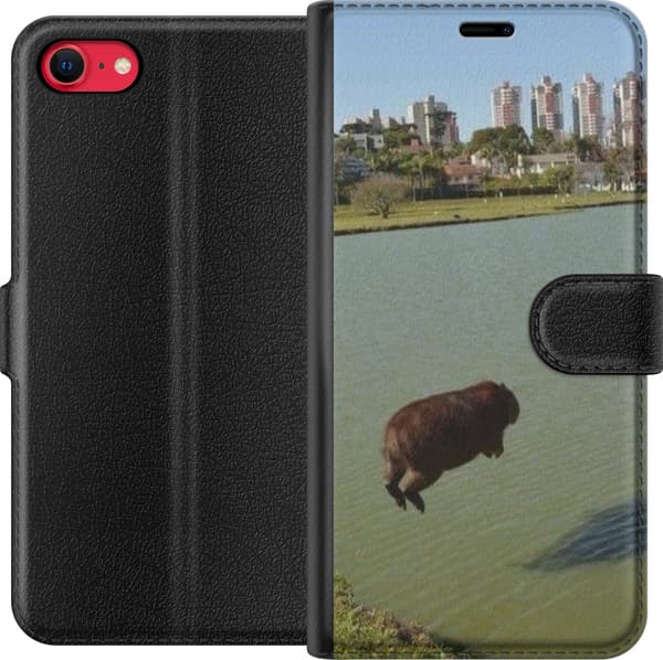 Kompatibel Tegnebogsetui til Apple iPhone SE (2020) Capybara