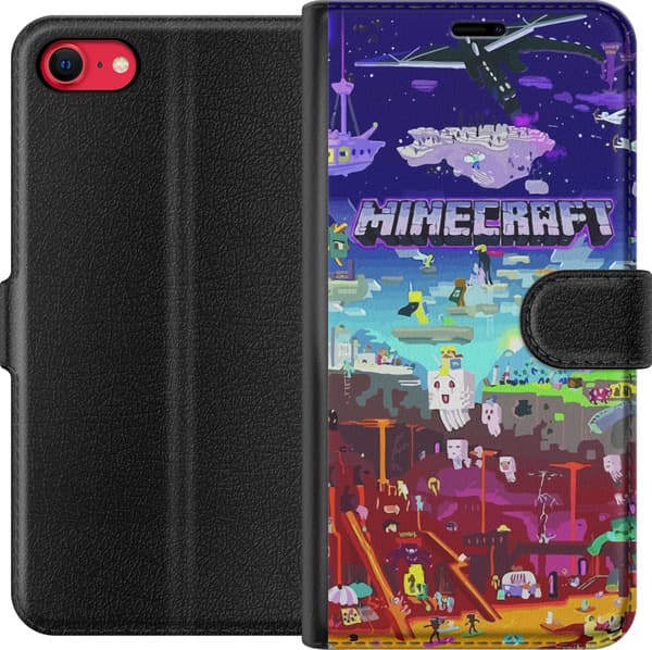 Kompatibel Tegnebogsetui til Apple iPhone SE (2020) MineCraft