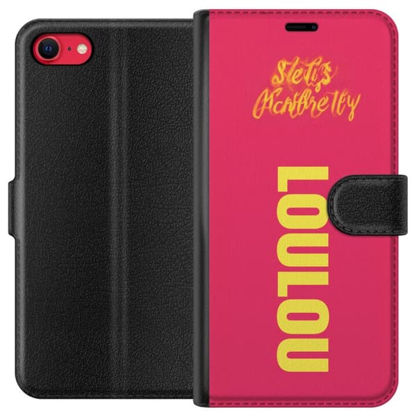 Kompatibel Tegnebogsetui til Apple iPhone SE (2020) LOL LOL text pink