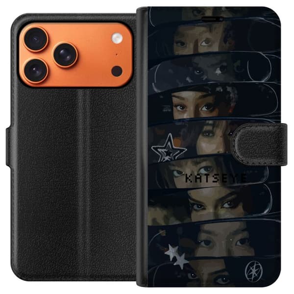 Kompatibel Tegnebogsetui til Apple iPhone 17 Pro Max KATSEYE mörka ögonporträtt sort