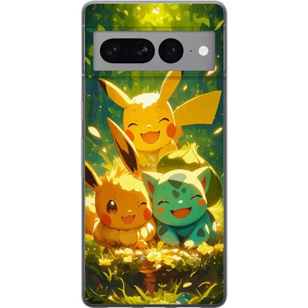 Google Pixel 7 Pro Genomskinligt Skal Pixelmonster spelstil – färgstark design för retroälskande gamers