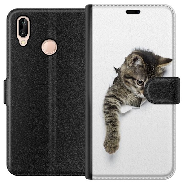 Huawei P20 lite Plånboksfodral Curious Kitten