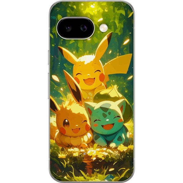 Google Pixel 9a Gennemsigtig cover Pixelmonster spillestil - farverig design til retro-elskende gamere