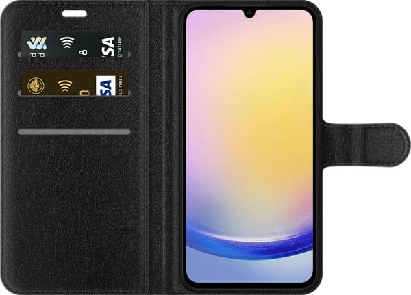 Kompatibel Tegnebogsetui til Samsung Galaxy A25 Cool taleboble - Sort motiv med stay Cool - Sort taleboble. sort