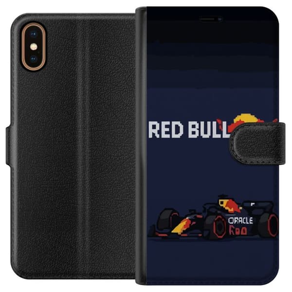 Kompatibel Tegnebogsetui til Apple iPhone XS Pixelracer i retrostil sort