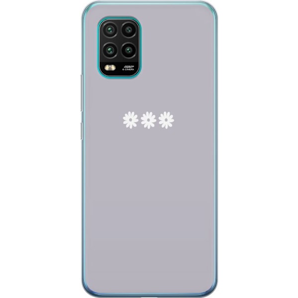 Xiaomi Mi 10 Lite 5G Läpinäkyvä kuori Lila Blomminimalismi - tyylikäs kukkakuva lila taustalla