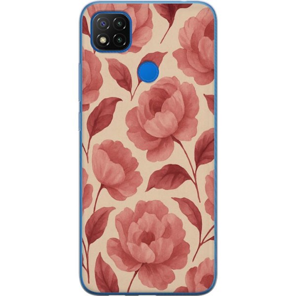 Xiaomi Redmi 9C NFC Läpinäkyvä kuori Ruusun Kukinta