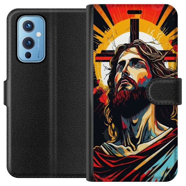 OnePlus 9 Lompakkokotelo Jeesus ja Kortti - uskonnollinen moti