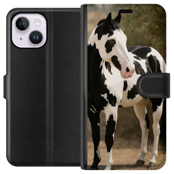 Apple iPhone 15 Plus Tegnebogsetui Smuk Hest - elegant illustr