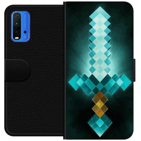 Xiaomi Redmi Note 9 4G Lommeboketui Minecraft sverd