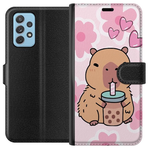 Samsung Galaxy A72 5G Tegnebogsetui Kawaii Capybara Hjerte Ani