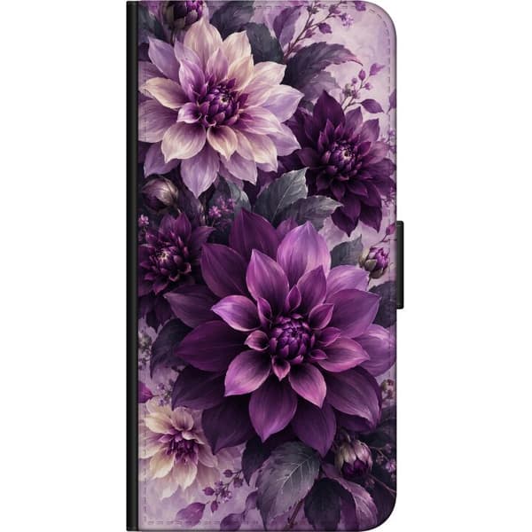 Kompatibel Tegnebogsetui til Samsung Galaxy Note20 Lilla georginer lilla