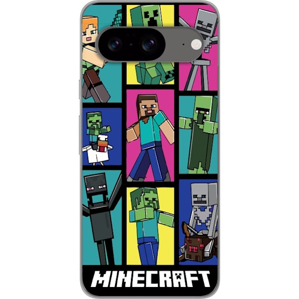 Google Pixel 8 Läpinäkyvä kuori Minecraft