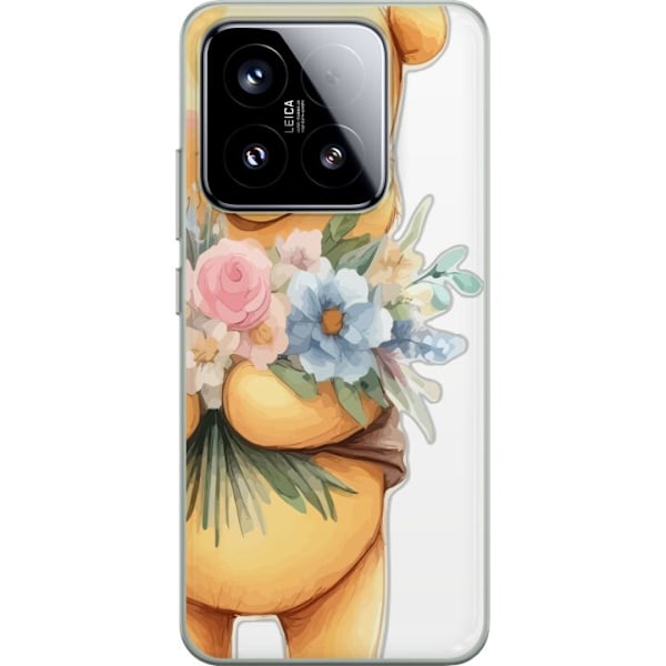 Xiaomi 15 Gjennomsiktig deksel Nalle Puh med blomster - klassi