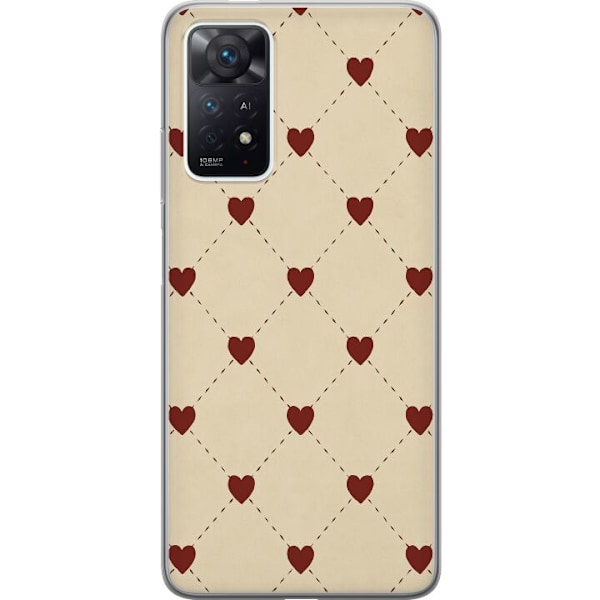Xiaomi Redmi Note 11 Pro Läpinäkyvä kuori Sydänverkko