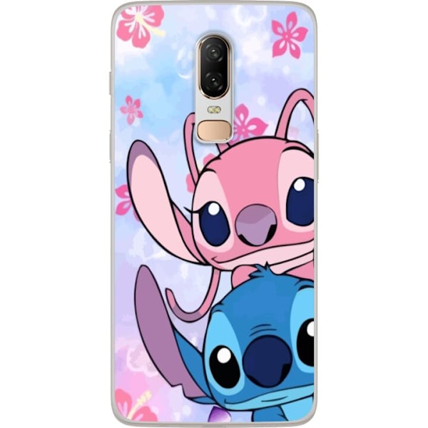 OnePlus 6 Läpinäkyvä kuori Stitch & Angel