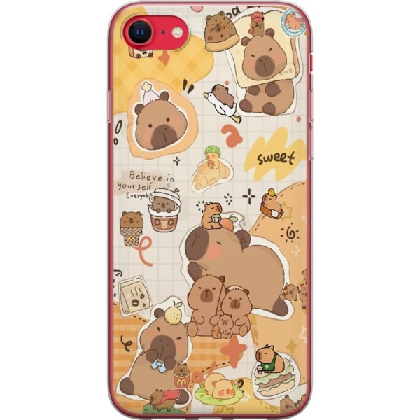 Apple iPhone 8 Läpinäkyvä kuori Kawaii capybara mobilskal med gulliga djurmotiv