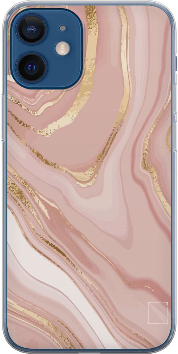 Kompatibelt Mobilskal till Apple iPhone 12 mini Marmor Guld