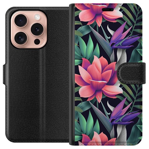 Apple iPhone 16 Pro Lommeboketui Blomster