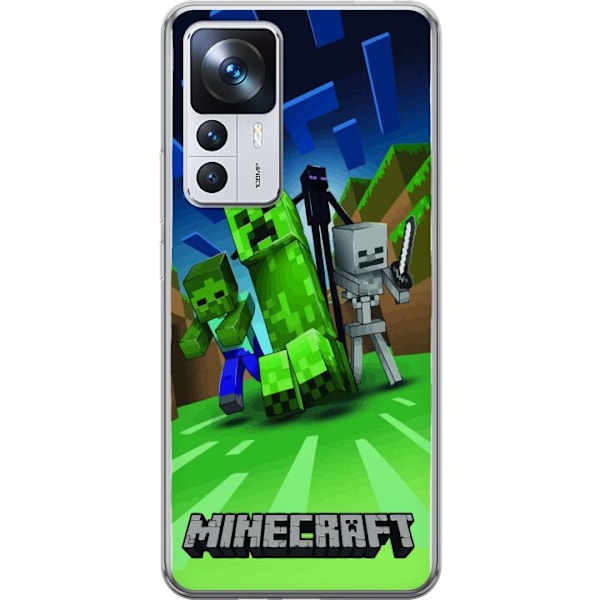 Xiaomi 12T Läpinäkyvä kuori Minecraft Creeper mobilskal i klassisk grön pixelstil