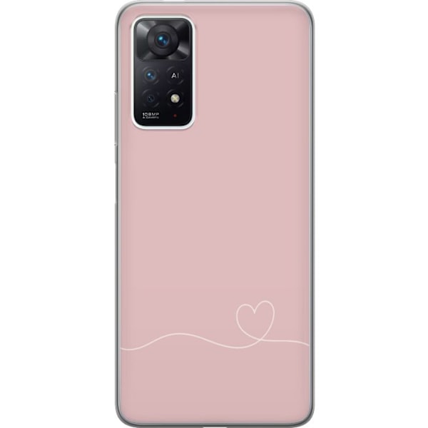 Xiaomi Redmi Note 11 Pro Genomskinligt Skal Rosa Hjärna Desig