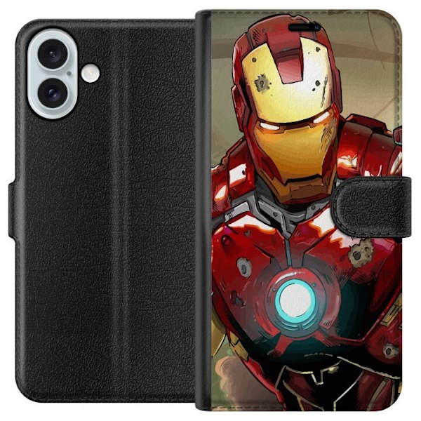 Apple iPhone 16 Plus Tegnebogsetui Iron Man - Marvel