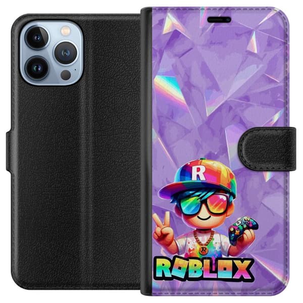 Kompatibel Tegnebogsetui til Apple iPhone 13 Pro Max Farverig gamerfigur med spilcontroller, solbriller og regnbuedetaljer lilla