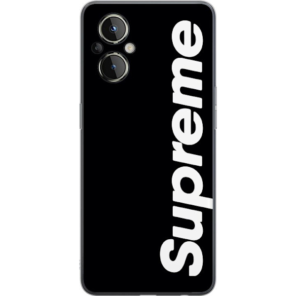 OnePlus Nord N20 5G Genomskinligt Skal Supreme Svart Vit Streetwear Design Klassisk Modeikon Trend Urban Stil Grafiskt Motiv Populär