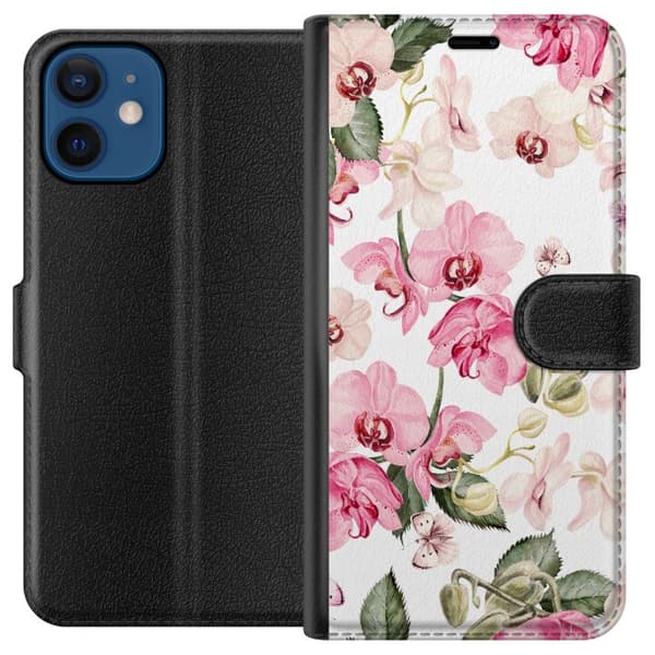Kompatibelt Plånboksfodral till Apple iPhone 12 Rosa blommor