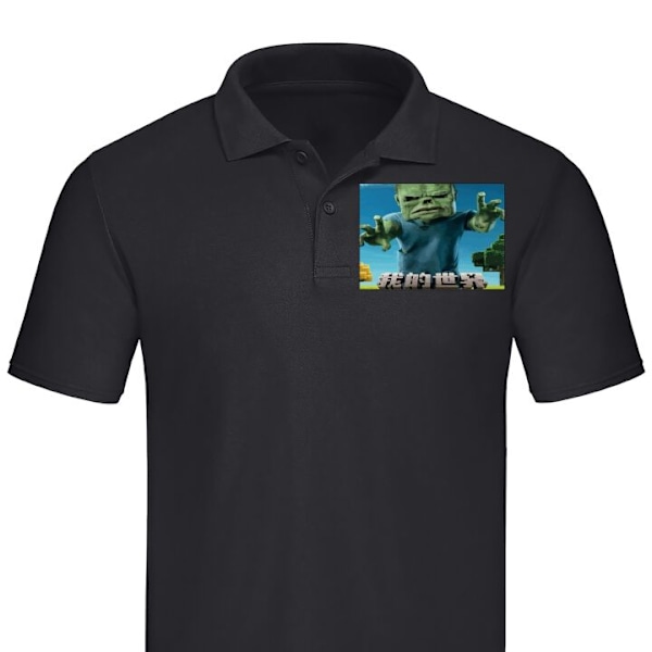 Poloshirt til Voksen | Elegant Poloshirt A Minecraft Movie Sort Lille