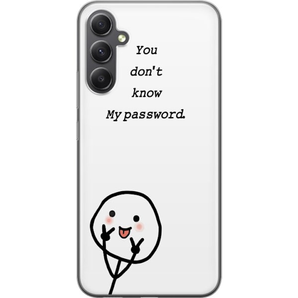 Samsung Galaxy S23 FE Genomskinligt Skal You Don’t Know My Password – edgy textmotiv med attityd