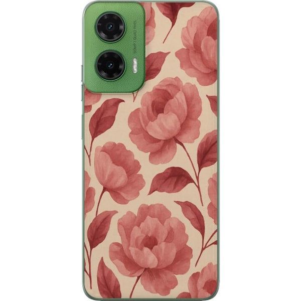 Motorola Moto G35 Gjennomsiktig deksel Rose Blomst