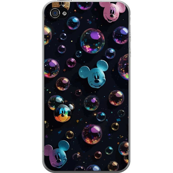 Apple iPhone 4 Gennemsigtig cover  Mickey Mouse Disney Bobler Design Sjovt Motiv Populær Disneyfigur Tegneserie Børneklassiker
