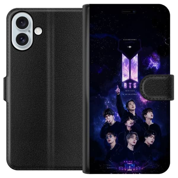 Kompatibelt Plånboksfodral till Apple iPhone 16 Plus BTS lila