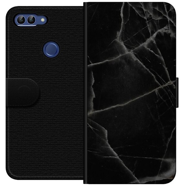 Huawei P smart Tegnebogsetui Sort marmor