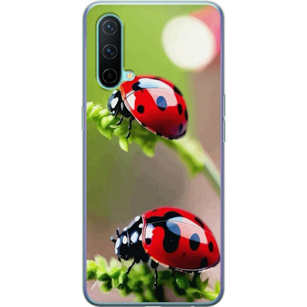 OnePlus Nord CE 5G Läpinäkyvä kuori Leppäkerttu Hyönteinen Onni Symboli Luontoaihe Suosittu Graafinen Motiivi Koristelu Kesäkiertue