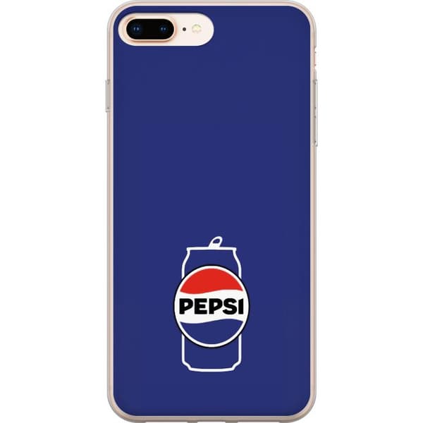 Kompatibelt Mobildeksel til Apple iPhone 7 Plus Retro Pepsi boks på blå bakgrunn med klassisk logo blå
