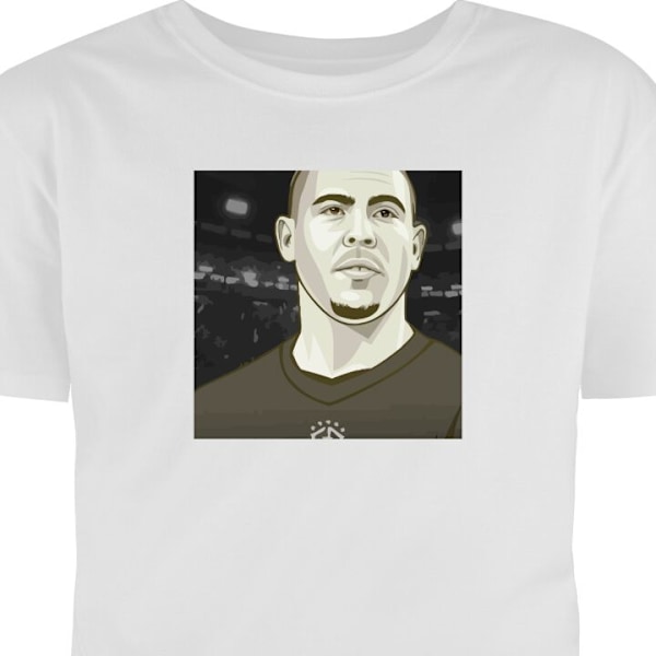 T-shirt för Vuxen | Klassisk Vuxen-T-shirt Ronaldo Nazario vit M