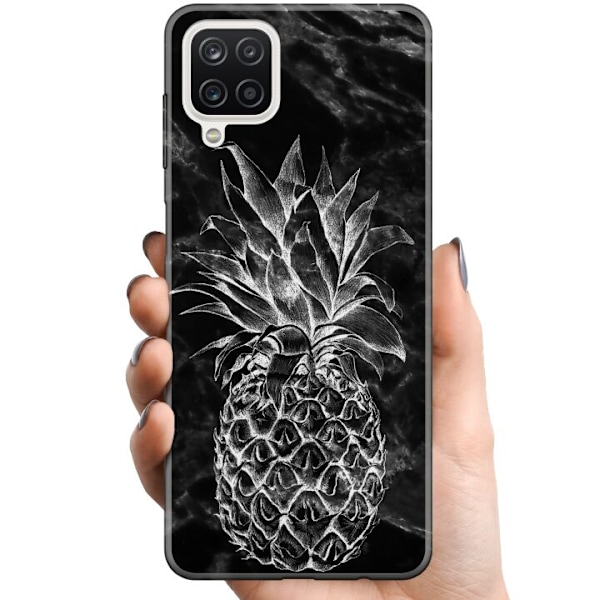 Samsung Galaxy A12 TPU Mobilskal Marmor Ananas