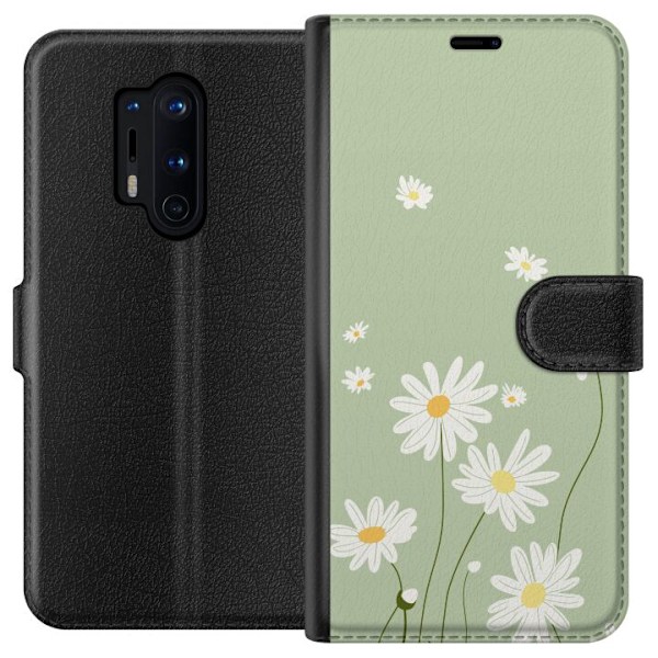 OnePlus 8 Pro Lompakkokotelo Papukaijanpaparit - kukallinen kuviointi ruotsalaiseen kesätyyliin