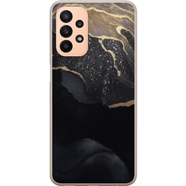 Samsung Galaxy A23 5G Gennemsigtig cover Sort guld abstrakt