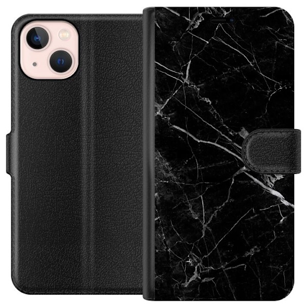 Apple iPhone 13 Tegnebogsetui Sort Marmor
