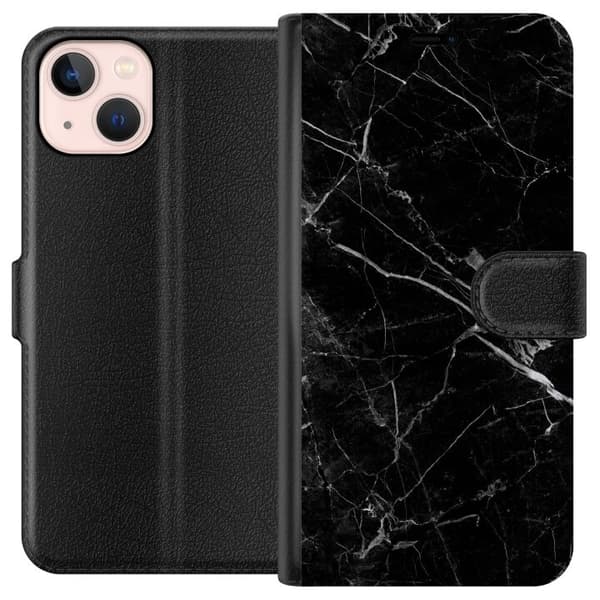 Kompatibelt Plånboksfodral till Apple iPhone 13 black marble