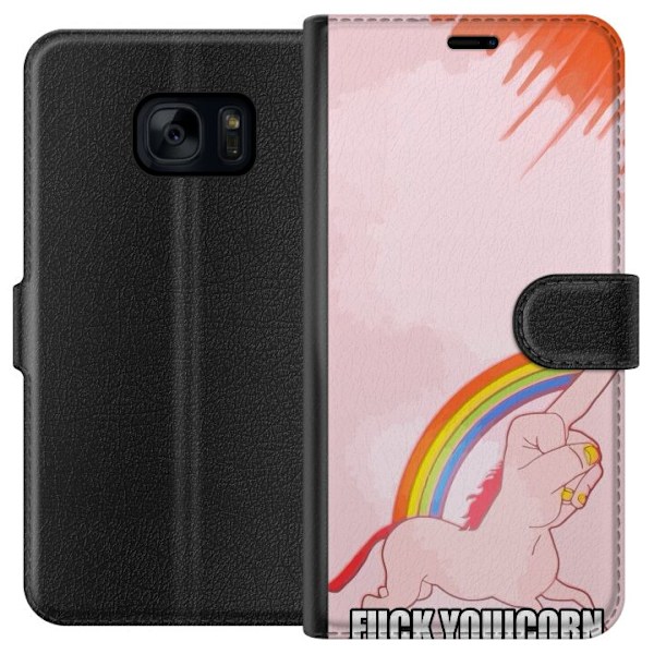 Samsung Galaxy S7 Plånboksfodral Fuck Unicorn