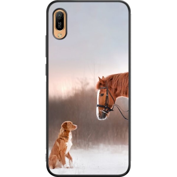 Huawei Y6 (2019) Svart deksel Hest & Hund