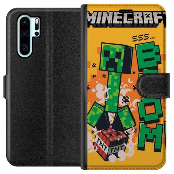 Kompatibel Tegnebogsetui til Huawei P30 Pro Minecraft Boom