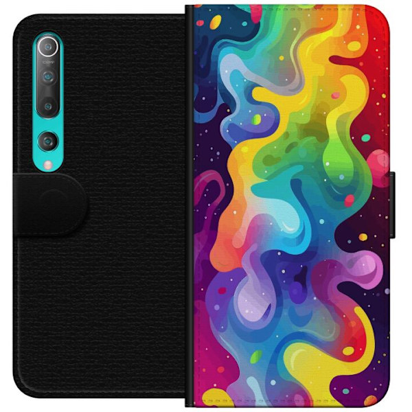 Xiaomi Mi 10 5G Plånboksfodral Color Splash Abstrakt Konst Design Färgstarkt Mönster Modern Populär Väggkonst Grafiskt Trend