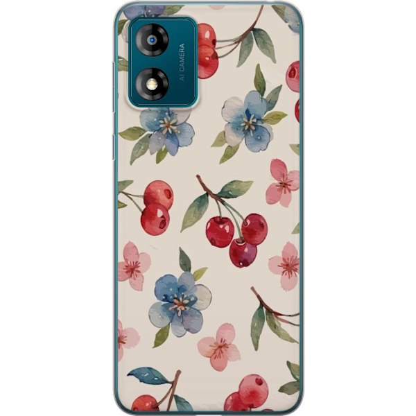 Motorola Moto E13 Läpinäkyvä kuori Marjat & Kukat - kuvio,